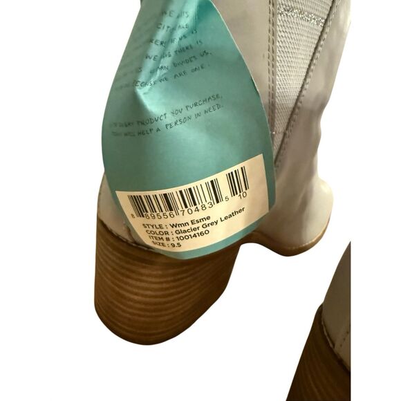 🟢Brand New Toms Glacier Grey Leather Esme Ankle Boots Size 9.5 - Picture 7 of 13